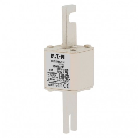 Eaton-moeller FUSE 80A 690V 1*TN/110 AR UC EATON ELECTRIC Fuse-link, high speed, 80 A, AC 690 V, compact DIN 1, 4..