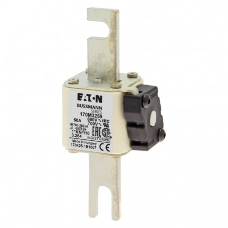 Eaton-moeller FUSE 50A 690V 1*KN/110 AR UC EATON ELECTRIC Fuse-link, high speed, 50 A, AC 690 V, compact DIN 1, 4..