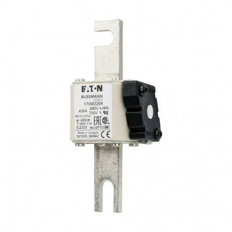 Eaton-moeller FUSE 400A 690V 1*KN/110 AR UC EATON ELECTRIC Fuse-link, high speed, 400 A, AC 690 V, compact DIN 1,..