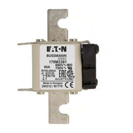 Eaton-moeller FUSE 80A 690V 1*EK/76 AR UC EATON ELECTRIC Fuse-link, high speed, 80 A, AC 690 V, compact size 1, 4..