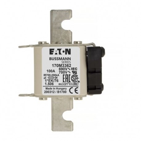Eaton-moeller FUSE 100A 690V 1*EK/76 AR UC EATON ELECTRIC Fuse-link, high speed, 100 A, AC 690 V, compact size 1,..
