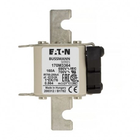 Eaton-moeller FUSE 160A 690V 1*EK/76 AR UC EATON ELECTRIC Fuse-link, high speed, 160 A, AC 690 V, compact size 1,..