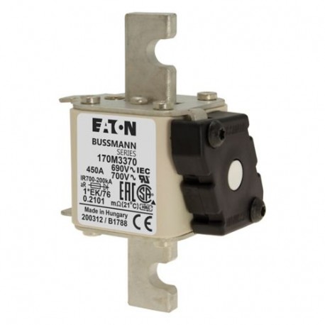 Eaton-moeller FUSE 450A 690V 1*EK/76 AR UC EATON ELECTRIC Fuse-link, high speed, 450 A, AC 690 V, compact size 1,..