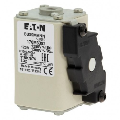 Eaton-moeller FUSE 125A 1250V 1*BKN/75 AR CU EATON ELECTRIC Fuse-link, high speed, 125 A, AC 1250 V, compact size..