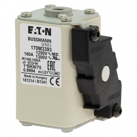 Eaton-moeller FUSE 160A 1250V 1*BKN/75 AR CU EATON ELECTRIC Fuse-link, high speed, 160 A, AC 1250 V, compact size..