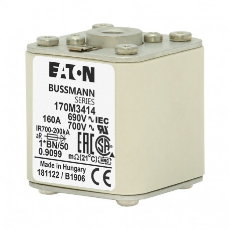Eaton-moeller FUSE 160A 690V 1*BN/50 AR UC EATON ELECTRIC Fuse-link, high speed, 160 A, AC 690 V, compact size 1,..
