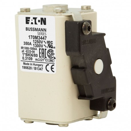 Eaton-moeller FUSE 350A 1250V 1*BKN/80 AR CU EATON ELECTRIC Fuse-link, high speed, 350 A, AC 1250 V, compact size..