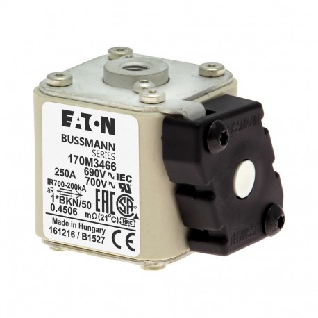 Eaton-moeller FUSE 250A 690V 1*BKN/50 AR UC EATON ELECTRIC Fuse-link, high speed, 250 A, AC 690 V, compact size 1..