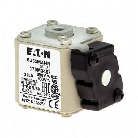 Eaton-moeller FUSE 315A 690V 1*BKN/50 AR UC EATON ELECTRIC Fuse-link, high speed, 315 A, AC 690 V, compact size 1..