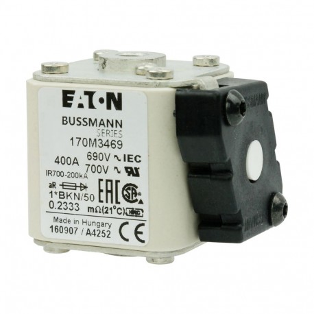 Eaton-moeller FUSE 400A 690V 1*BKN/50 AR UC EATON ELECTRIC Fuse-link, high speed, 400 A, AC 690 V, compact size 1..