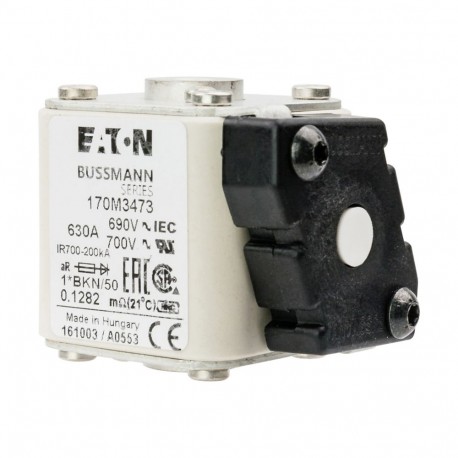 Eaton-moeller FUSE 630A 690V 1*BKN/50 AR UC EATON ELECTRIC Fuse-link, high speed, 630 A, AC 690 V, compact size 1..