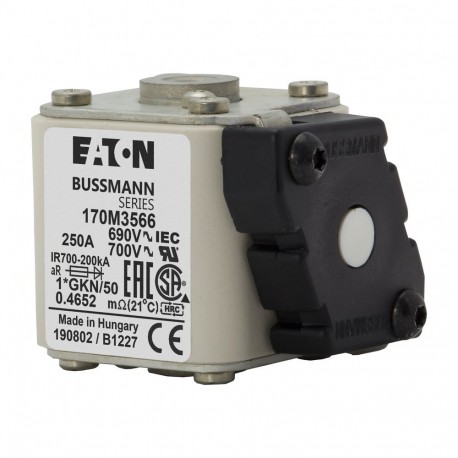 Eaton-moeller FUSE 250A 690V 1*GKN/50 AR UC EATON ELECTRIC Fuse-link, high speed, 250 A, AC 690 V, compact size 1..