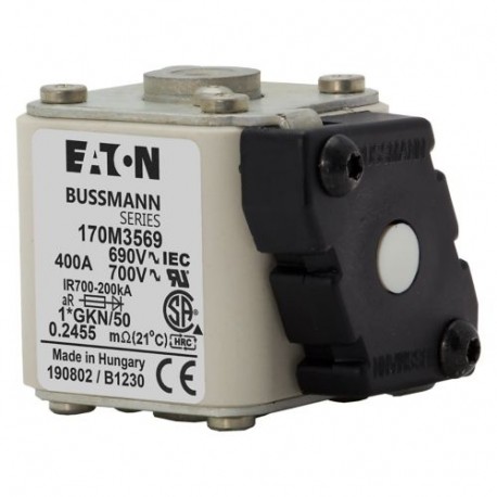 Eaton-moeller FUSE 400A 690V 1*GKN/50 AR UC EATON ELECTRIC Fuse-link, high speed, 400 A, AC 690 V, compact size 1..