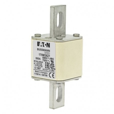 Eaton-moeller FUSE 500A 690V 1*FU/78 AR UC EATON ELECTRIC Fuse-link, high speed, 500 A, AC 690 V, compact size 1,..