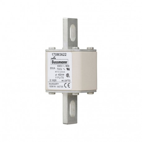 Eaton-moeller FUSE 550A 690V 1*FU/78 AR UC EATON ELECTRIC Fuse-link, high speed, 550 A, AC 690 V, compact size 1,..