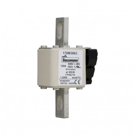 Eaton-moeller FUSE 125A 690V 1*FKE/78 AR UC EATON ELECTRIC Fuse-link, high speed, 125 A, AC 690 V, compact size 1..