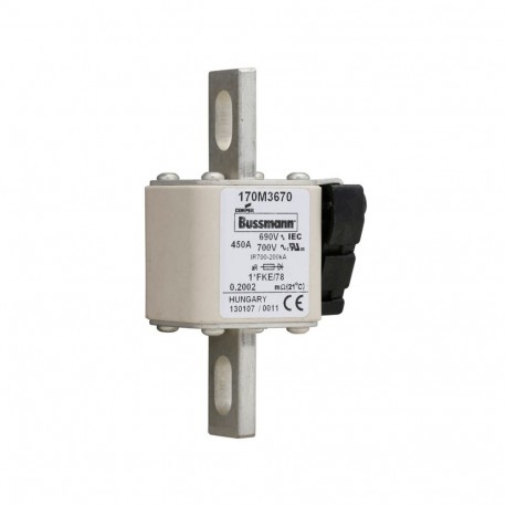 Eaton-moeller FUSE 450A 690V 1*FKE/78 AR UC EATON ELECTRIC Fuse-link, high speed, 450 A, AC 690 V, compact size 1..