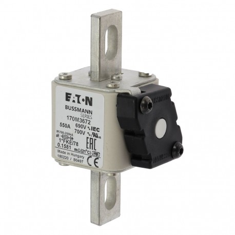 Eaton-moeller FUSE 550A 690V 1*FKE/78 AR UC EATON ELECTRIC Fuse-link, high speed, 550 A, AC 690 V, compact size 1..