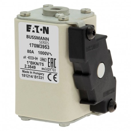 Eaton-moeller FUSE 80A 1000V 1*BKN/75 AR EATON ELECTRIC Fuse-link, high speed, 80 A, AC 1000 V, compact size 1, 4..