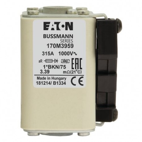 Eaton-moeller FUSE 315A 1000V 1*BKN/75 AR EATON ELECTRIC Fuse-link, high speed, 315 A, AC 1000 V, compact size 1,..
