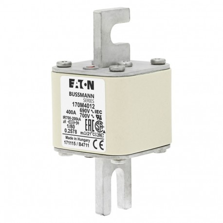 Eaton-moeller FUSE 400A 690V 1/80 AR UC EATON ELECTRIC Fuse-link, high speed, 400 A, AC 690 V, DIN 1, 53 x 53 x 1..