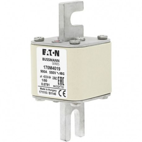 Eaton-moeller FUSE 900A 550V 1/80 AR EATON ELECTRIC Fuse-link, high speed, 900 A, AC 690 V, DIN 1, 53 x 53 x 108 ..