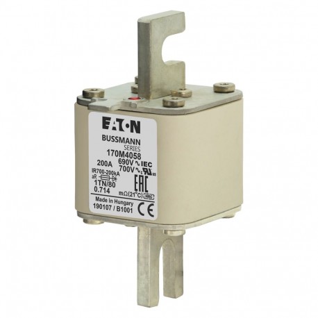 Eaton-moeller FUSE 200A 690V 1TN/80 AR UC EATON ELECTRIC Fuse-link, high speed, 200 A, AC 690 V, DIN 1, 53 x 66 x..