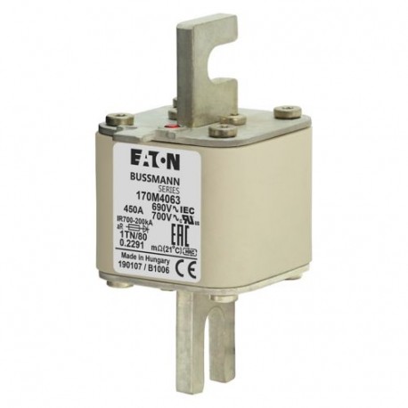 Eaton-moeller FUSE 450A 690V 1TN/80 AR UC EATON ELECTRIC Fuse-link, high speed, 450 A, AC 690 V, DIN 1, 53 x 66 x..