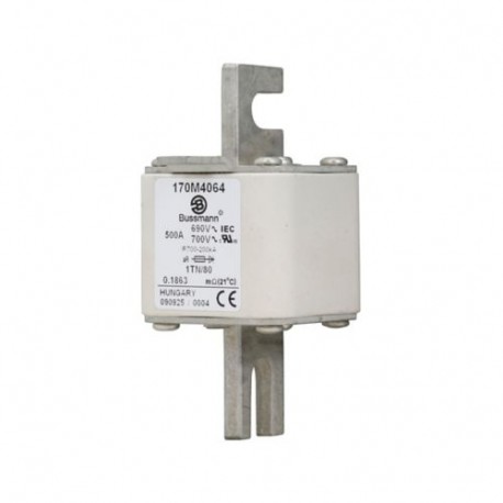 Eaton-moeller FUSE 500A 690V 1TN/80 AR UC EATON ELECTRIC Fuse-link, high speed, 500 A, AC 690 V, DIN 1, 53 x 66 x..