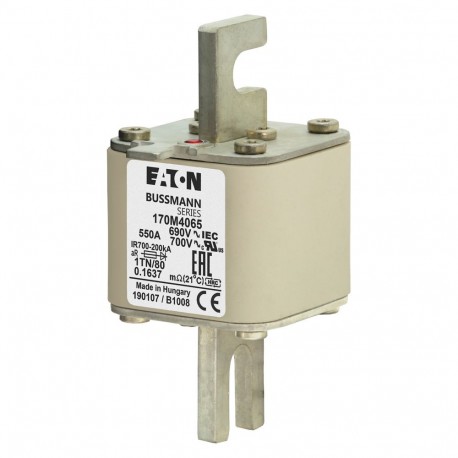 Eaton-moeller FUSE 550A 690V 1TN/80 AR UC EATON ELECTRIC Fuse-link, high speed, 550 A, AC 690 V, DIN 1, 53 x 66 x..