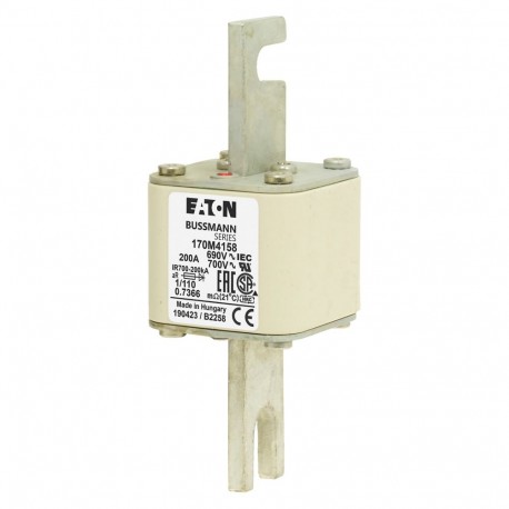 Eaton-moeller FUSE 200A 690V 1/110 AR UC EATON ELECTRIC Fuse-link, high speed, 200 A, AC 690 V, DIN 1, 53 x 66 x ..