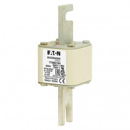 Eaton-moeller FUSE 500A 690V 1/110 AR UC EATON ELECTRIC Fuse-link, high speed, 500 A, AC 690 V, DIN 1, 53 x 66 x ..