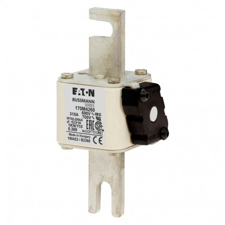 Eaton-moeller FUSE 315A 690V 1KN/110 AR UC EATON ELECTRIC Fuse-link, high speed, 315 A, AC 690 V, DIN 1, 53 x 69 ..