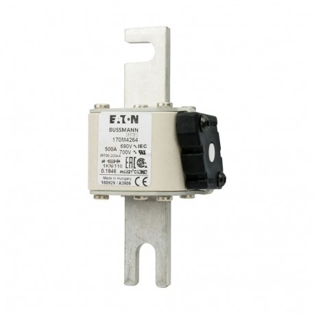 Eaton-moeller FUSE 500A 690V 1KN/110 AR UC EATON ELECTRIC Fuse-link, high speed, 500 A, AC 690 V, DIN 1, 53 x 69 ..