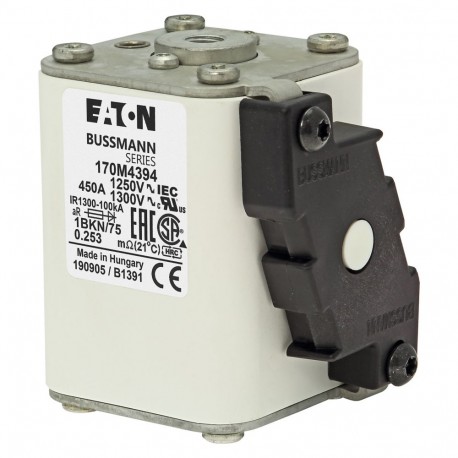 Eaton-moeller FUSE 450A 1250V 1BKN/75 AR CU EATON ELECTRIC Fuse-link, high speed, 450 A, AC 1250 V, size 1, 53 x ..