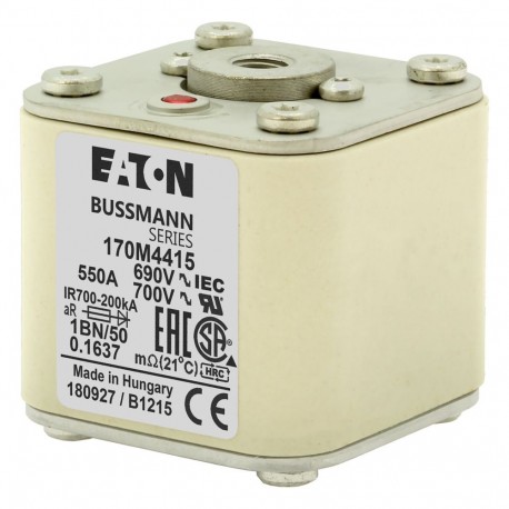Eaton-moeller FUSE 550A 690V 1BN/50 AR UC EATON ELECTRIC Fuse-link, high speed, 550 A, AC 690 V, size 1, 53 x 69 ..