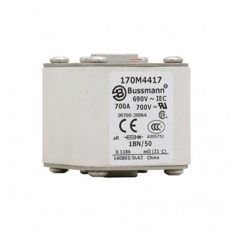 Eaton-moeller FUSE 700A 690V 1BN/50 AR UC EATON ELECTRIC Fuse-link, high speed, 700 A, AC 690 V, size 1, 53 x 69 ..