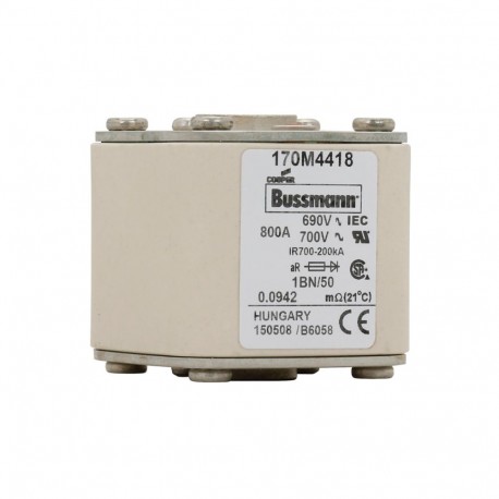 Eaton-moeller FUSE 800A 690V 1BN/50 AR UC EATON ELECTRIC Fuse-link, high speed, 800 A, AC 690 V, size 1, 53 x 69 ..