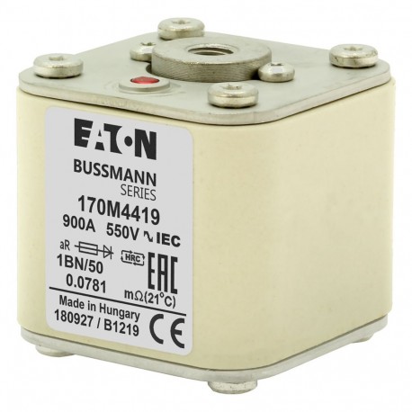 Eaton-moeller FUSE 900A 550V 1BN/50 AR EATON ELECTRIC Fuse-link, high speed, 900 A, AC 690 V, size 1, 53 x 69 x 5..