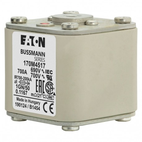 Eaton-moeller FUSE 700A 690V 1GN/50 AR UC EATON ELECTRIC FUSE 700A 690V 1GN/50 AR UC