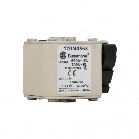 Eaton-moeller FUSE 450A 690V 1GKN/50 AR UC EATON ELECTRIC Fuse-link, high speed, 450 A, AC 690 V, size 1, 53 x 69..