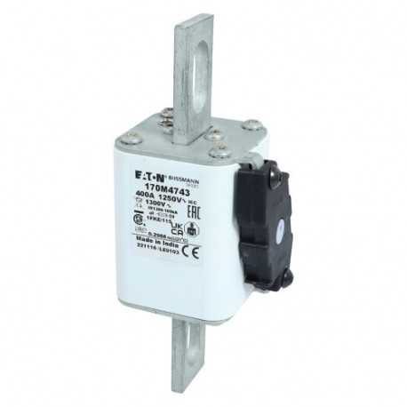 Eaton-moeller FUSE 400A 1250V 1FKE/115 AR CU EATON ELECTRIC Fuse-link, high speed, 400 A, AC 1250 V, size 1, 53 x..