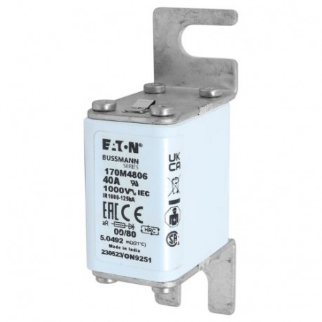 Eaton-moeller FUSE 40A 1000V 00/80 AR EATON ELECTRIC Fuse-link, high speed, 40 A, AC 1000 V, size 00, 30 x 47 x 9..