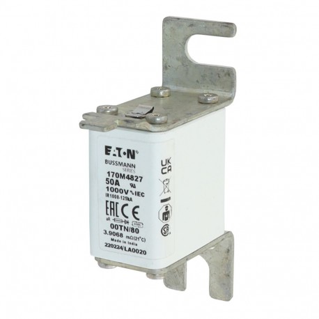 Eaton-moeller FUSE 50A 1000V 00TN/80 AR EATON ELECTRIC Fuse-link, high speed, 50 A, AC 1000 V, size 00, 30 x 47 x..