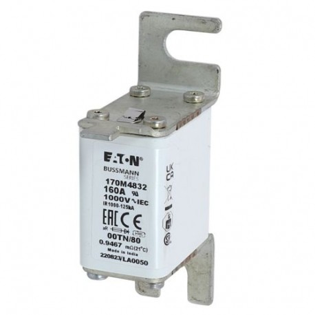 Eaton-moeller FUSE 160A 1000V 00TN/80 AR EATON ELECTRIC Fuse-link, high speed, 160 A, AC 1000 V, size 00, 30 x 47..
