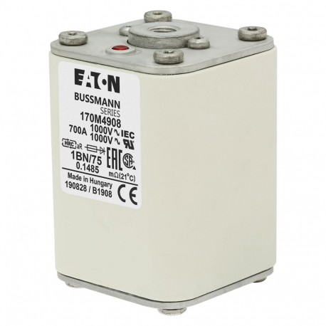 Eaton-moeller FUSE 700A 1000V 1BN/75 AR UC EATON ELECTRIC Fuse-link, high speed, 700 A, AC 1000 V, size 1, 53 x 5..