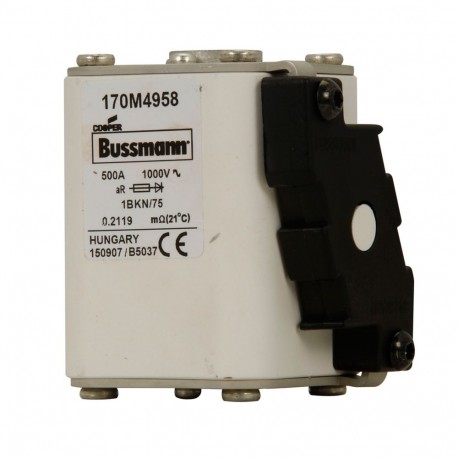 Eaton-moeller FUSE 500A 1000V 1BKN/75 AR EATON ELECTRIC Fuse-link, high speed, 500 A, AC 1000 V, size 1, 52 x 69 ..