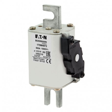 Eaton-moeller FUSE 500A 1000V 1KN/110 AR EATON ELECTRIC Fuse-link, high speed, 500 A, AC 1000 V, DIN 1, 51 x 69 x..