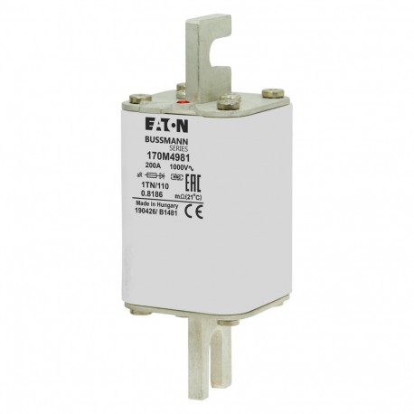 Eaton-moeller FUSE 200A 1000V 1TN/110 AR EATON ELECTRIC Fuse-link, high speed, 200 A, AC 1000 V, DIN 1, 51 x 69 x..
