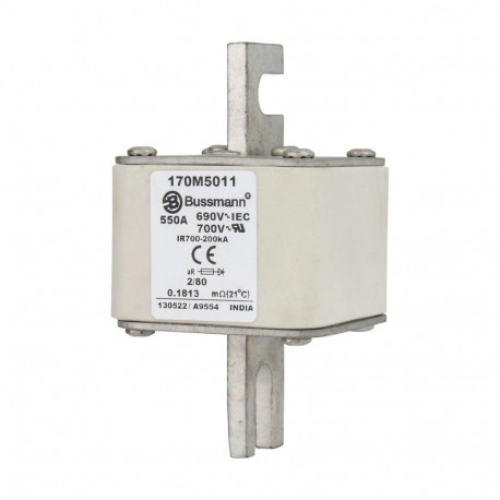 Eaton-moeller FUSE 550A 690V 2/80 AR UC EATON ELECTRIC Fuse-link, high speed, 550 A, AC 690 V, DIN 2, 61 x 61 x 1..